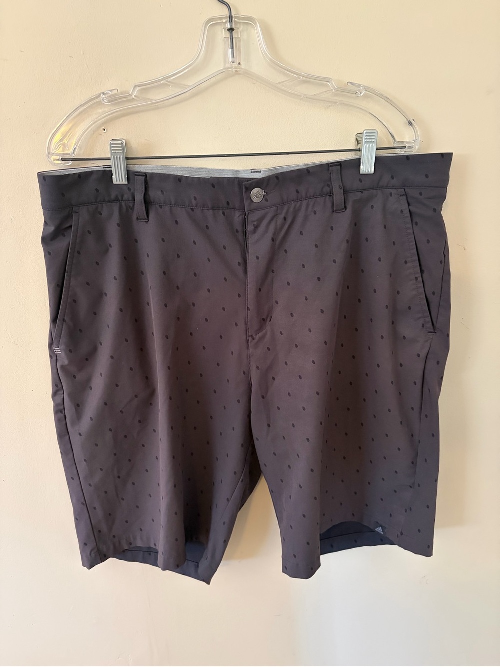 Adidas Men's Charcoal Black Micro-Dot Golf Shorts